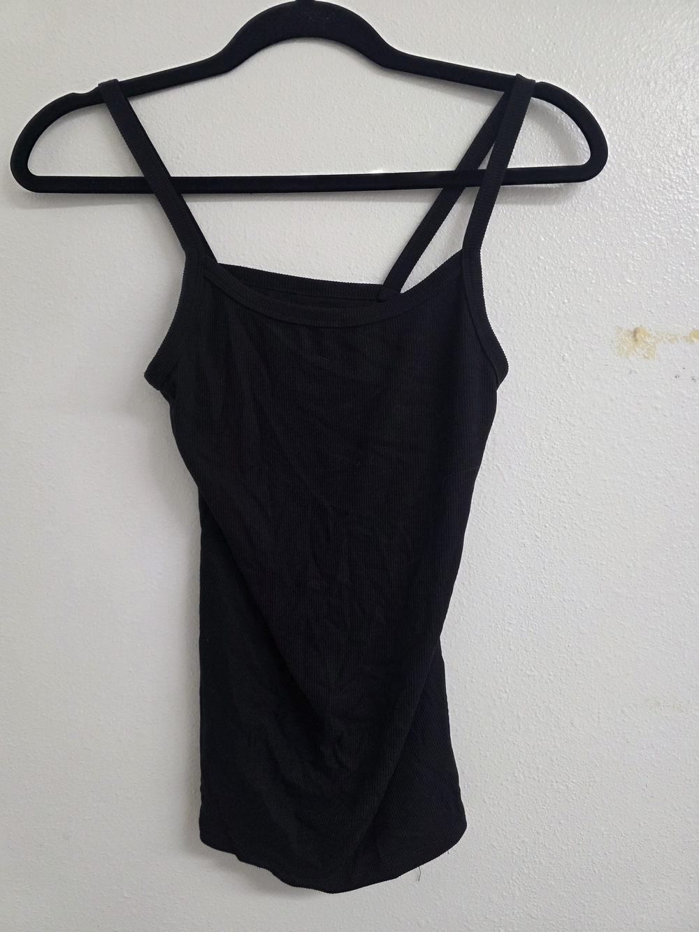 No Boundaries Black Ribbed Double-Strap Tank Top (0606)